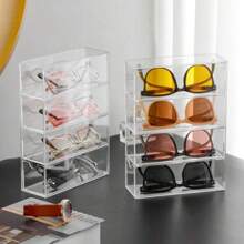 1 Stück mehrstöckige Acryl Schubladenorganizer Box, transparenter 4-Fächer Schubladenorganizer für Kaffeekapseln, Teebeutel, Sonnenbrillen