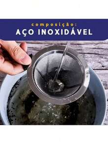 Filtro de Café Inox Reutilizável - Coador para Chá e Café com Tecnologia Pour Over Alta Qualidade - Inox 101 - Visão 3