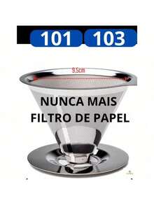 Filtro de Café Inox Reutilizável - Coador para Chá e Café com Tecnologia Pour Over Alta Qualidade - Inox 101 - Visão 7