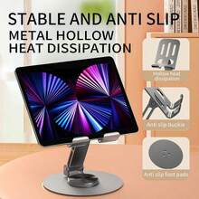 1pc Adjustable & Foldable Mobile Phone Holder, Portable Slouchy Desk Stand, Non-Slip Plastic Tablet Stand, Battery-Free