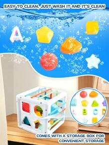 7 Stück/11 Stück/12 Stück/15 Stück Baby Bauklötze, Baby Buchstaben Form Sortier Spielzeug, Montessori Spielzeug, bunte strukturierte Bälle, Feinmotorik Lernaktivitäten, Frühentwicklung Lernspielzeug für Jungen und Mädchen, 12-18 Monate Baby Spielzeug (Einige Zubehörfarben werden zufällig versendet)