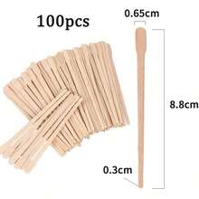 300/100 支木制脱毛棒，多用途脱毛棒刮刀，适用于身体、面部、腋下、背部、手臂、比基尼脱毛，木制工艺棒适合搅拌 - 彩色 - 查看 13