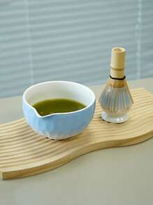 1 Stück Farbverlauf Himmelblau & Matcha Pulver Zubereitung Set, enthält Matcha Schale mit Ausguss, Bambus Matcha Quirl, Matcha Löffel, Quirl Ständer, Edelstahl Sieb (für Matcha Tee Zeremonie), Geschenk zur Schulanfang
