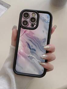 Shock-Resistant Marble-Patterned Coffee-Style Fashion Phone Case, Pack Of 1, Marble Pattern Design, Compatible With IPhone 11 Pro Max/12 Pro Max/13 Pro Max/14 Pro Max/15 Pro Max/16 Plus/16 Pro Max/16E/17, Compatible With Galaxy S24 Ultra/S25 Ultra, Compatible With Redmi, - 黑色 - 查看 8