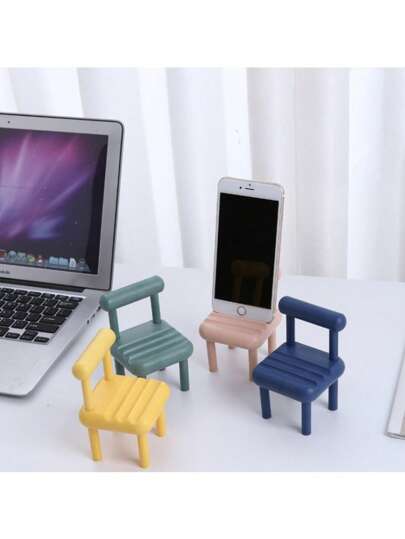 1 pieza Soporte de teléfono móvil con forma de silla en miniatura creativa, soporte de móvil horizontal para personas holgadas, ornamento decorativo de escritorio personalizado, mejor regalo de cumpleaños