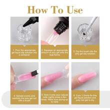 Poly Gel Slip Solution 30ml Slip Solution For Poly Gel Nails Anti-Stick Poly Extension Gel Liquid Slip Solution Set With Dual-Ended Brush Easy DIY Poly Gel Nail Art - Clear - View 7