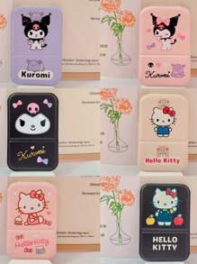 1个PU翻盖加厚镜面，酷洛米/Hello Kitty图案，便携式化妆镜，方便放置于桌面 - 彩色 - 查看 4