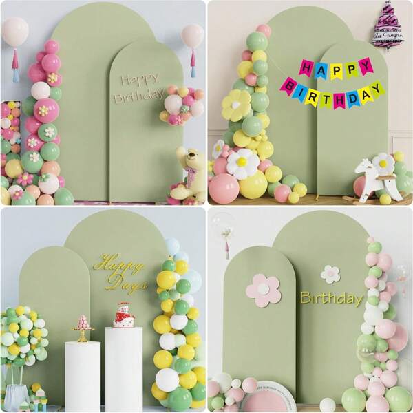Sfondo ad arco, 1,8 m, copertura ad arco per matrimoni verde oliva, tessuto bi-direzionale in spandex, sfondo ad arco a cupola per decorazioni di feste di compleanno e matrimoni, (escluso il supporto, solo sfondo in tessuto)