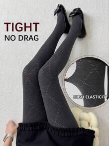 1 Pair Of Sexy Grey Ladies Pantyhose, Elastic Slim Bottoming Tights, High Waist And Abdomen, Cozy - Multicolor - View 4