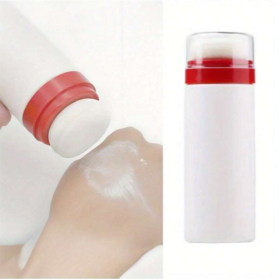 1pc Refillable Powder Puff Container, Compact Travel Size Powder Compact, Reusable, Empty Jar, Body Lotion Sunscreen Applicator, Separate Bottle, Portable