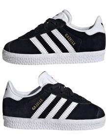 Tenis Adidas Gazelle para Niños con Cordones Elásticos – Estilo Clásico y Comodidad Fácil - Negro - Ver 6