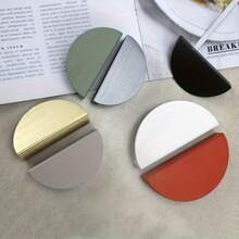 2 件北欧色彩半圆形双把手适用于轻奢新款橱柜衣柜门抽屉圆形旋钮