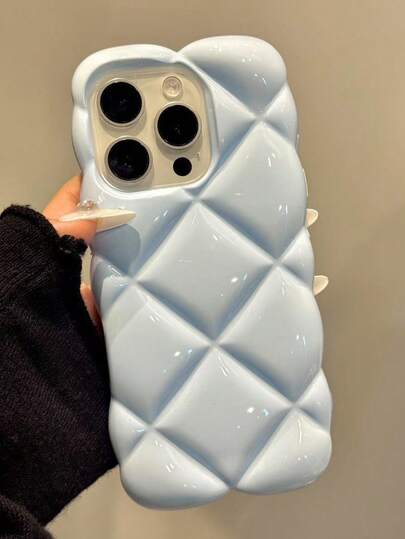 亮片菱形亮面手机壳，兼容 17 Pro Max、17 Pro、17 Air、17、16、15、14、13、12、11 Pro Max、16 Plus，3D 几何图案，防震透明软壳