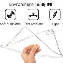 1pc Full Transparent High-Raised Anti-Fall Bumper IPads Tablet Protective Case, Suitable For IPad (A16) 11 Inch 11th Generation 2025 /10th Apple Models, Clear Back Shell For DIY - Trong sáng - Xem 5