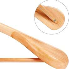 SONGMICS Lot de 6 Cintres, en Bois Massif avec Épaules très Larges, Antidérapants, pour Costumes, Chemises, Manteaux, Vestes, Pantalons, Crochets Pivotants 360°, Couleur Boisée - Maple - Voir 4