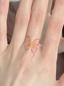 30 piezas de tatuajes temporales de mariposa de colores en el dedo, patrón pequeño de mariposa, tatuaje temporal impermeable para dedos, brazos y Body - Multicolor - Ver 3