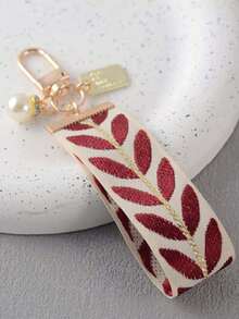 2 piezas Cordón para llaves Correa de muñeca Soporte para llavero para hombres y mujeres - Cordones de muñeca geniales para llaves y carteras | Llavero con decoración de hojas para mochila - Multicolor - Ver 2