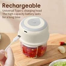 8.45oz Electric Mini Garlic Chopper, USB Meat Grinder, Garlic Grinder, Sturdy And Durable Ginger And Vegetable Grinder, Daily Household Kitchenware