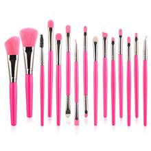 15件套眼部化妆刷套装，柔软双头眼影刷、眉刷、眼线刷，中性化妆工具 - 彩色 - 查看 11