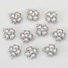 5 colgantes de trébol de cuatro hojas de circonita DIY, chapados en cobre con 18K, disponibles en colores oro y plata, accesorios de moda y minimalistas.