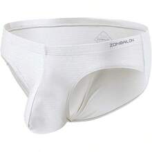 Mens Silk Underwear Briefs Pack Bulge Enhancing Pouch Stretch Bikini Underwear Straight Men L XL 2XL 3XLChristmas IVEB - 白色 - 查看 1
