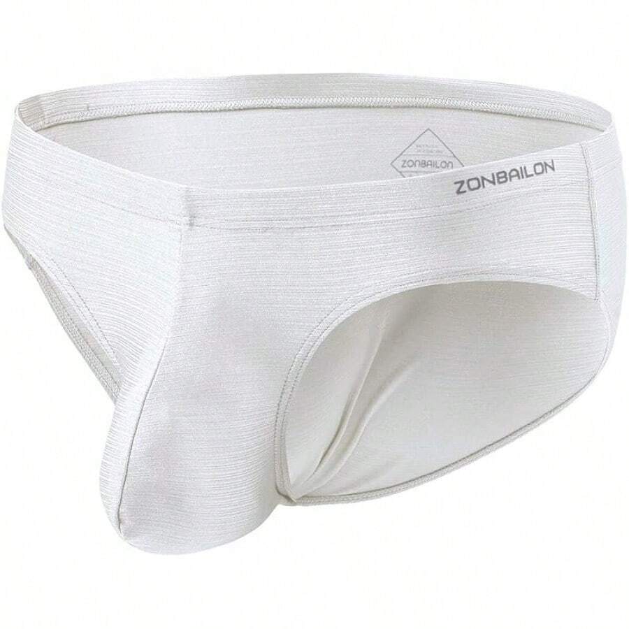 Mens Silk Underwear Briefs Pack Bulge Enhancing Pouch Stretch Bikini Underwear Straight Men L XL 2XL 3XLChristmas IVEB - 白色 - 查看 1
