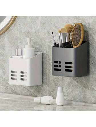 Hyllställ för badrumskosmetika, väggmonterad förvaring av tandkräm, tandborste, kam och rakhyvel
