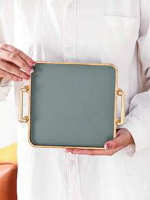 1 Pc Modern Handle Design PS Kitchen Serving Tray