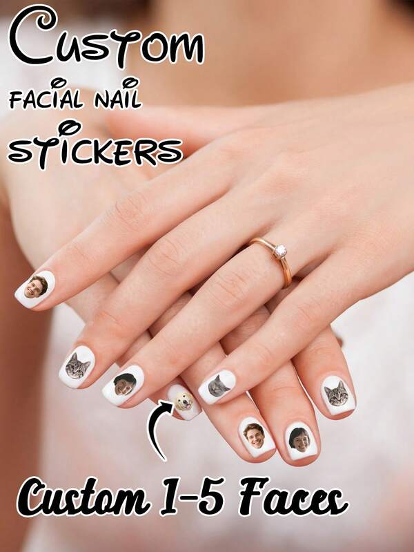 104 pièces Autocollants d'ongles personnalisés avec visages, autocollants d'ongles personnalisables pour nail art, autocollants d'ongles personnalisables pour femmes, autocollants d'ongles personnalisables pour enfants, décalcomanies d'ongles personnalisables avec photos et images, autocollants de visages, cadeaux d'anniversaire, cadeaux de mariage, papier d'art pour les ongles DIY, animaux, famille, amis, couples, fournitures uniques pour les ongles