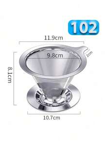 Filtro de Café Inox Reutilizável - Coador para Chá e Café com Tecnologia Pour Over Alta Qualidade - Inox 101 - Visão 8