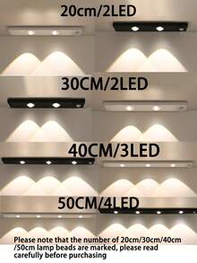 1 件橱柜下照明，可充电电池供电 LED 夜灯，室内运动传感器灯，3 种模式夜灯，厨房无线壁橱灯，粘贴式橱柜灯。家庭厨房、走廊、汽车、客厅、墙壁装饰灯 - 黑與白 - 查看 6