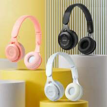 AXNEN BT Headphones Over-Ear, Foldable Lightweight Wireless Headphones Hi-Fi Stereo, Bass Adjustable Headset With Built-In HD Mic, For Cellphone/PC/Work/Travel/Home/Office (Black)