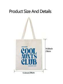 Aunt Cool Club 印花简约轻便便携经典休闲纯色手提袋，黑色可重复使用购物袋，可折叠旅行包，适合青少年、女性、大学生、教师、上班族，适用于办公室、户外活动、小学、中学、高中、工作、商务、通勤等场合。是送给老师、女性、女友和家人的最佳礼品袋，也是教师节的理想礼物。 - 彩色 - 查看 8