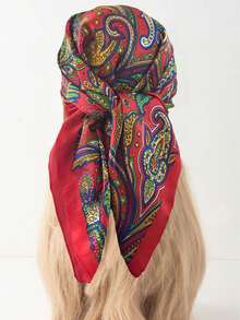 1 件新款波西米亚风格佩斯利印花头巾，女士头巾/围巾/披肩，防晒，适合日常生活和度假穿着，春夏季，学校用品，学院发饰秋季配饰秋冬女士头带发带