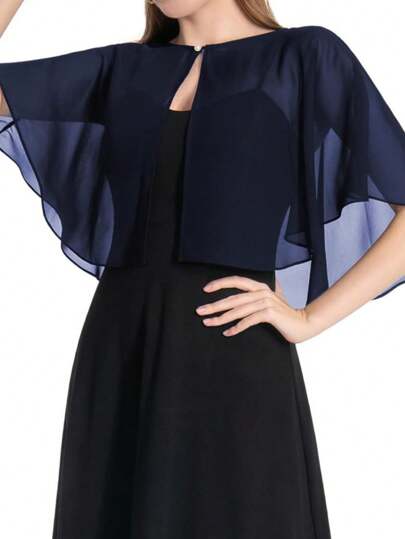 1 Button Style Elegant And Simple Solid Color Shawl, Suitable For Weekend Casual Wear And Daily Life Matching