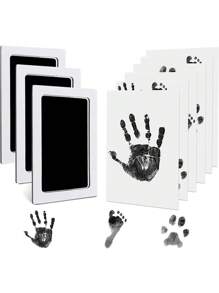 3 sets Kit con huella de pata de mascota, que incluye 1 almohadilla de tinta y 2 tarjetas para sellar, regalos para Halloween, Acción de Gracias y Navidad, recuerdos para registrar el crecimiento