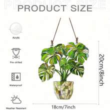1 chiếc trang trí hình rùa treo bằng acrylic hình lá cây - Nghệ thuật trang trí tường cây nhiệt đới, thích hợp cho nhà, văn phòng hoặc sân vườn, đồ trang trí hình rùa bằng acrylic hình lá cây độc đáo (Vui lòng bóc lớp màng bảo vệ trước khi sử dụng, chất liệu là acrylic, không phải thủy tinh) - màu xanh lá - Xem 11