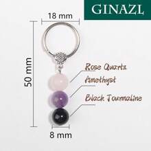 Natural Crystals Keychain New Beginnings, Small Healing Stones Keychain Anxiety Relief. Healing Crystals