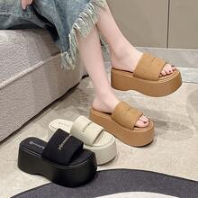 Women Flip-Flops - Beige - View 1