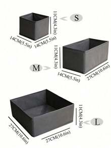 Cutie de depozitare pliabilă din material textil 1/3/6/12 buc, design minimalist gri închis pentru dulap și sertar, despărțitor încorporat, potrivit pentru lenjerie intimă, sutiene, șosete, strat intermediar moale și respirabil, decorațiune interioară care economisește spațiu, organizator de dulap, organizator de lenjerie intimă, combinare și plasare gratuită, rechizite școlare, cadouri de sărbători.