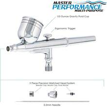 Master Airbrush Model G22 Multi-Purpose Dual-Action Gravity Feed Airbrush, 0.3mm Tip, 1/3 Oz Fluid Cup, 6 Foot Air Hose - User Friendly, Versatile Set Kit - Spray Auto Graphics, Art, Cake, Hobby Craft - 1 - View 7