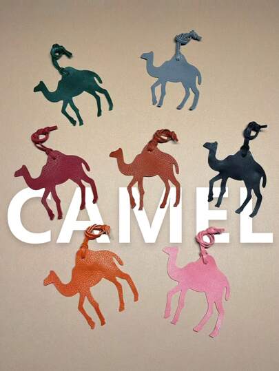 1pc Solid Color PU Fashionable Minimalist Cute Interesting Camel Animal Car Key Chain Keyring Backpack Shoulder Crossbody Handbag Tote Underarm Bag Other Storage Pendant Luggage Tag Waist Hanging Decoration, Suitable For Couples, Students, Men, Women, Daily Commuting, Dating, Holiday, Travel, Christmas, Valentine's Day, Birthday Gift