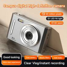 二合一高清数码相机，配备双 CCD 传感器，复古风格，适合旅行摄影，2 种款式可选（含 32GB 存储卡），是送给学生、圣诞节、万圣节、感恩节、生日的绝佳礼物