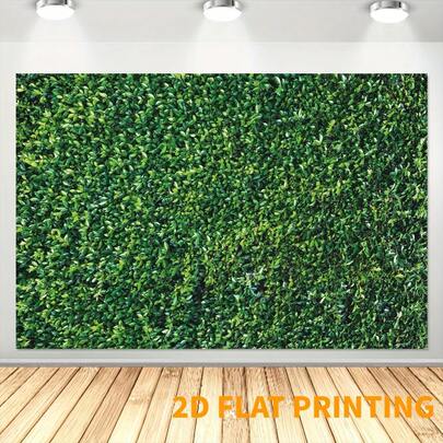 2D1件装绿色叶子植物墙面摄影背景布 英寸 春季自然照片背景 室内外婚礼视频情侣派对横幅 迎婴派对 生日 母亲节装饰用品