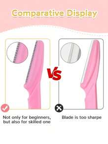 50 件眉毛修剪器和剃须刀，去角质皮肤平滑工具，身体脱毛修剪器和面部和眉毛剃须刀套装，配有长柄刀片带和精密盖，适用于女士眉毛修剪工具，适合旅行或使用