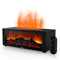 Miniaturowe dyfuzory kominkowe do olejków eterycznych, nawilżacz powietrza do kominka z pilotem 150 ml, ultradźwiękowy nawilżacz powietrza przy kominku, dyfuzor płomienia ogniska z 7 kolorami światła do domu, pokoju, biura