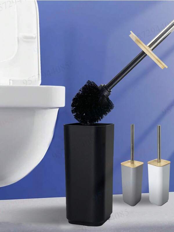 1 Peça Conjunto de Escova de Banheiro de Bambu e Madeira com Cabo Longo para Limpeza Completa de Banheiros e Vasos Sanitários Sem Cantos Mortos, Decoração de Banheiro, Decoração de Outono, Acessórios de Banheiro, Escova de Limpeza de Vaso Sanitário, Limpador de Escova de Vaso Sanitário, Escova de Limpeza de Banheiro, Acessórios de Banheiro, Decoração de Casa