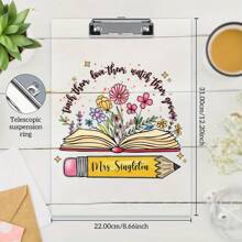 1 Peça Prancheta Acrílica Personalizada Customizada, Presente do Dia do Professor Volta às Aulas, Armazenamento de Arquivos Colorido, Design de Padrão Cartoon Colorido e Divertido, Artigos de Papelaria Interessantes para Sala de Aula, Adequado para Presente do Dia do Professor