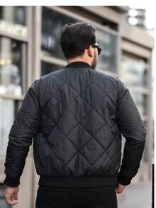 Men's Casual Versatile Warm Zip-Up Jacket For Autumn/Winter - Black - View 3