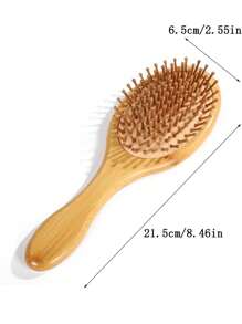 家顺美发木质气囊梳按摩梳手持省力圆头竹齿不伤发女士长发家用橡胶气垫梳礼物头部经络气垫梳按摩大梳子长发按摩梳防静电气囊木梳 - 彩色 - 查看 5